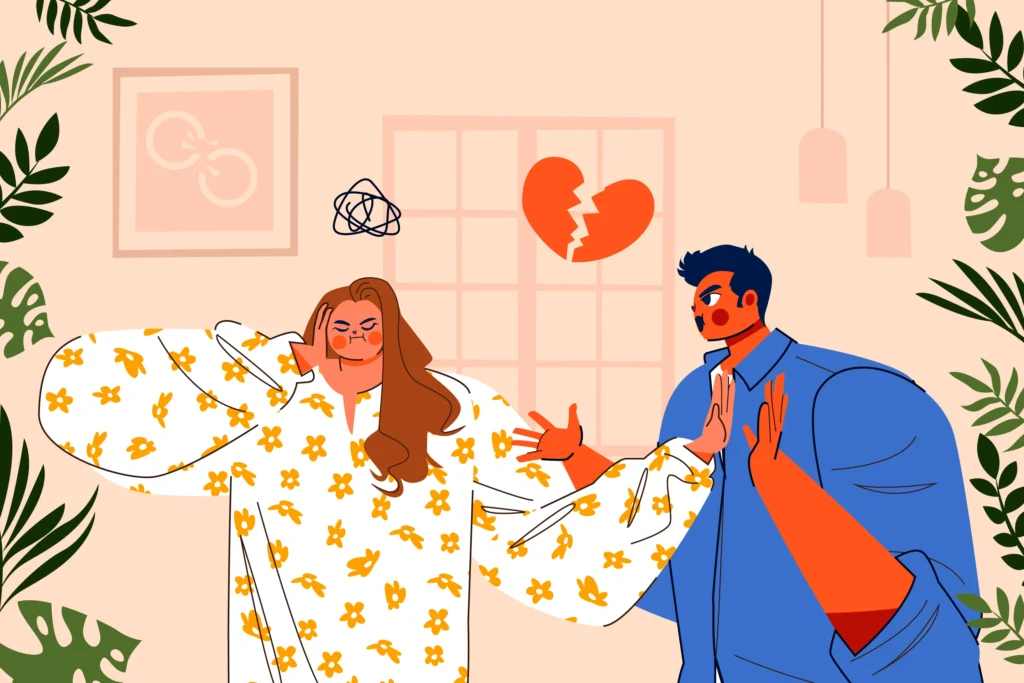 Couple attending counselling to improve communication and emotional connection